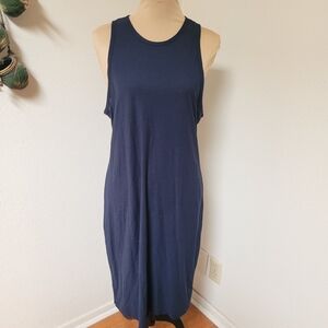 James Perse Navy Racer Back Sleeveless Dress